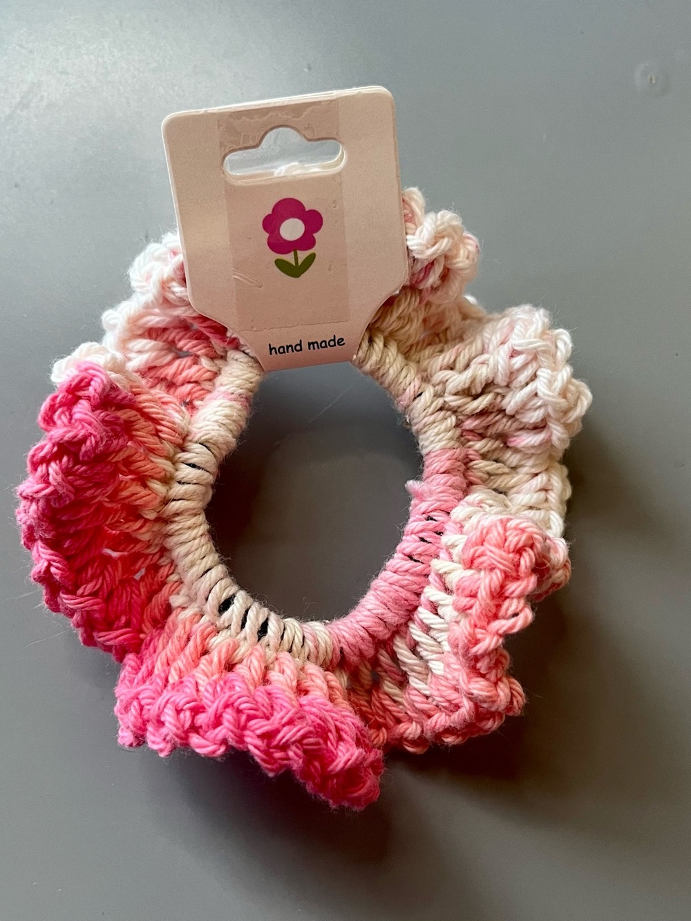 Set of 2 Handmade Crochet Scrunchies - Magenta, Pink, and White Ombre NWT - Picture 8 of 8